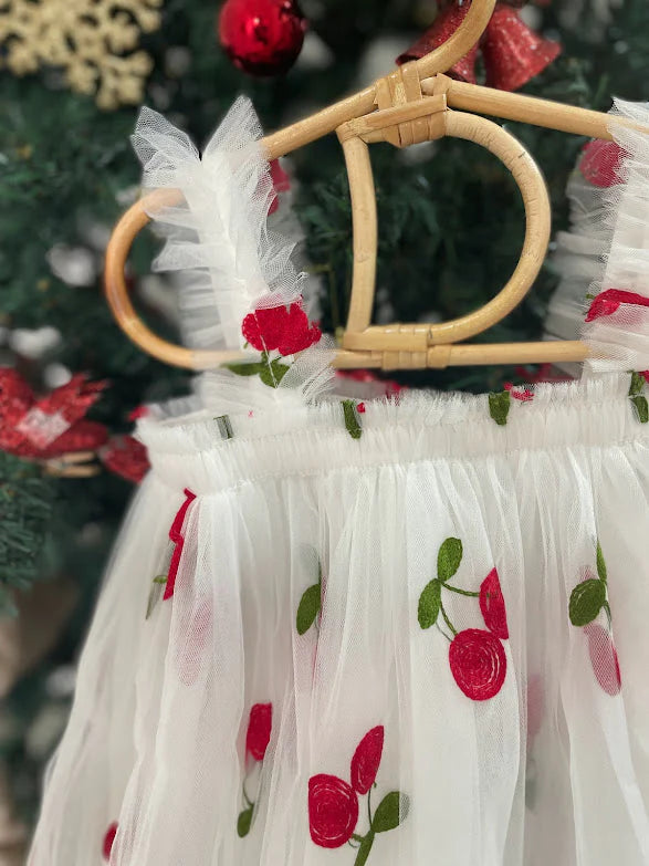 Tüllkleid mit Kirschen für Babys/Kleinkinder