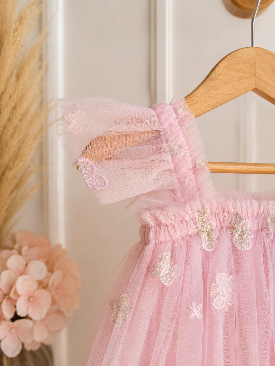 Kinderkleid Mariposa mit Tüll und Blumenstickerei