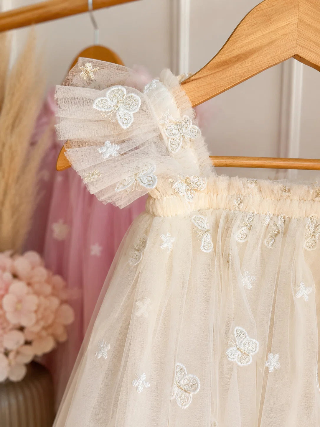 Kinderkleid Mariposa mit Tüll und Blumenstickerei