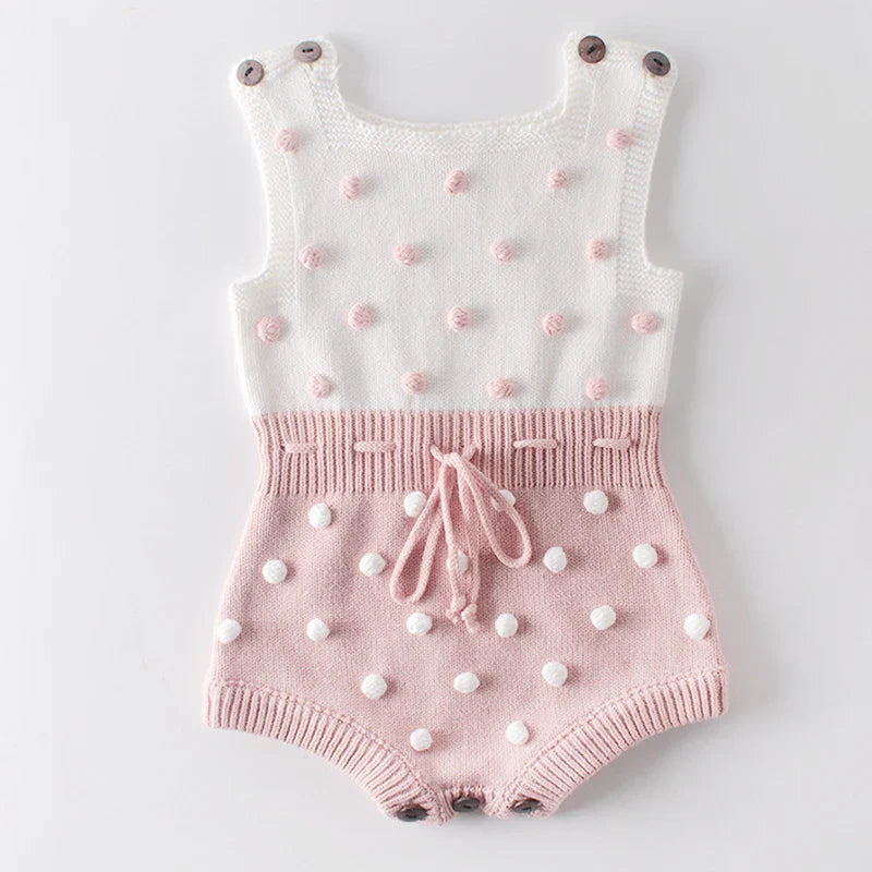 Gestrickter Baby-Romper ‚Eva‘ – Rosa