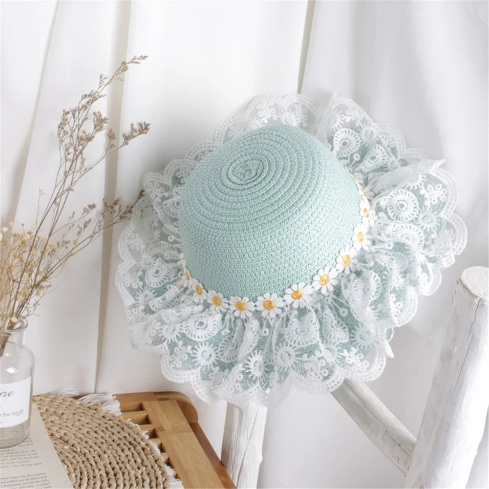 Spitzenstrohhut mit Gänseblümchen 🌼